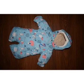 

Children's winter overalls for babies 0-12 months. Transformirovalsya in the envelope, mittens and booties