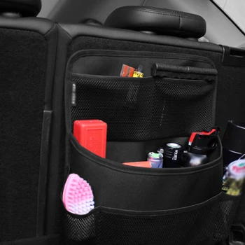 

Car Seat Organiser Practical Back Seat Organizer Mesh Bag Trunk Organizer for Umbrella Tissue Paper Tablet Bottled Water Pen A30