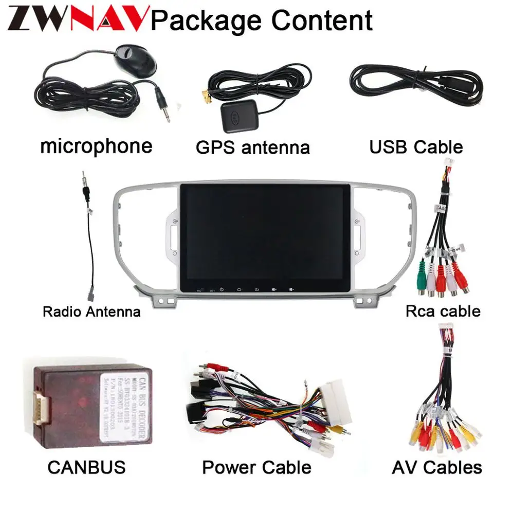 Top 2 din Android 9.1 car dvd player for KIA sportage 2015 - 2019 gps navigation car multimedia stereo radio tape recorder head unit 4