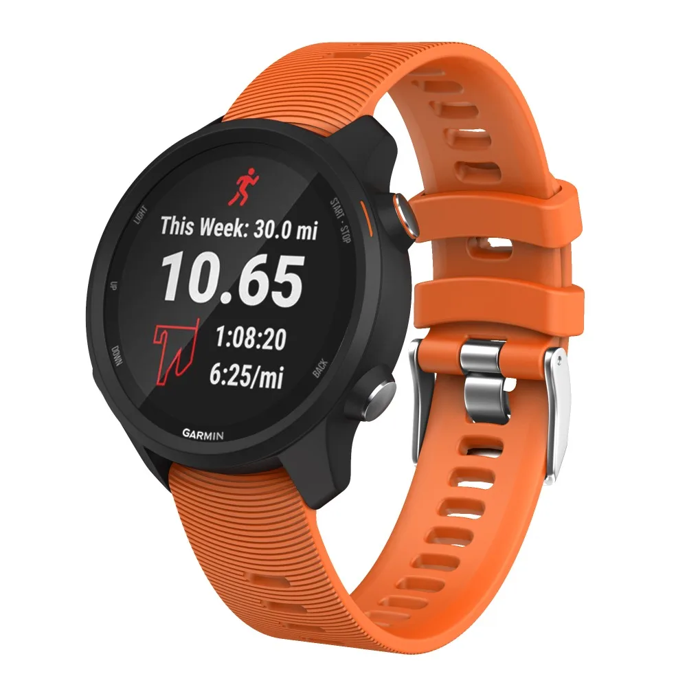 20 мм силиконовый ремешок для часов Garmin Forerunner 245 245M 645 Vivoactive3, умный браслет, цветной сменный Браслет - Цвет: Оранжевый