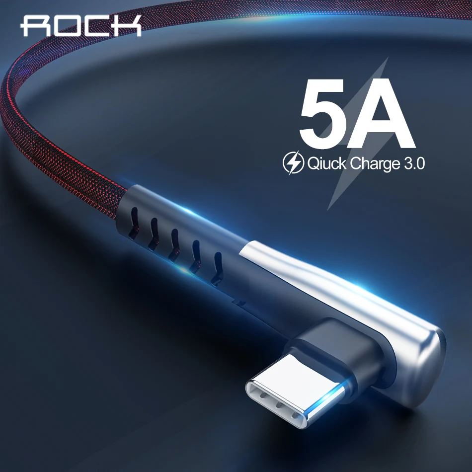 ROCK 5A Supercharge USB Type C кабель для Huawei P20 P30 Mate 20 Pro Phone Quick Charge 3 0 кабель|Кабели мобильных