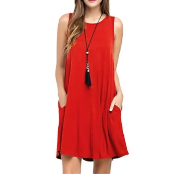 

clothing OWLPRINCESS 2018 Summer New Sleeveless Pocket Vest Dress Women's