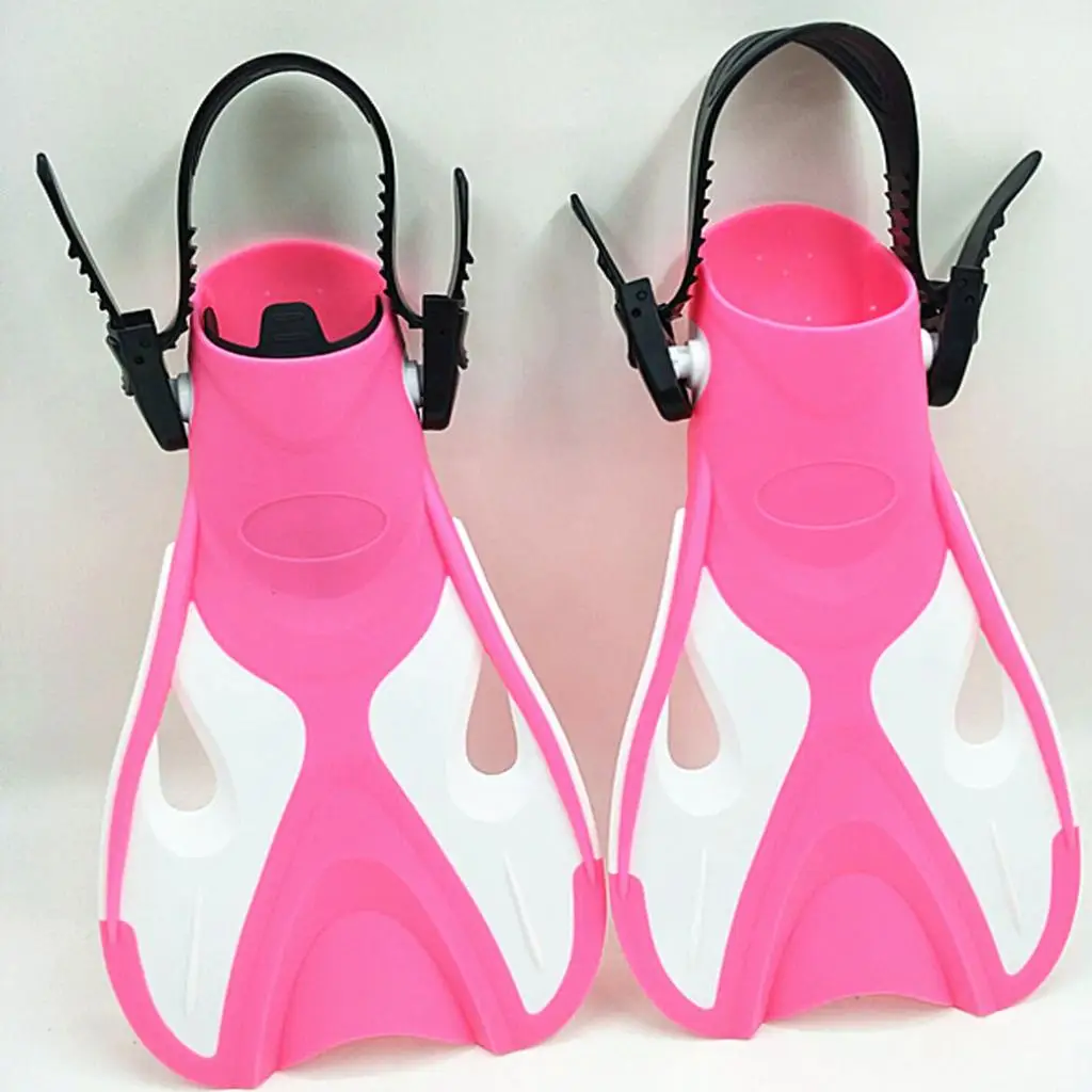1 Pair Universal Kids Swim Fins Floating Training Fins Flippers with Adjustable Open Heel for Swimming Diving Water Sports