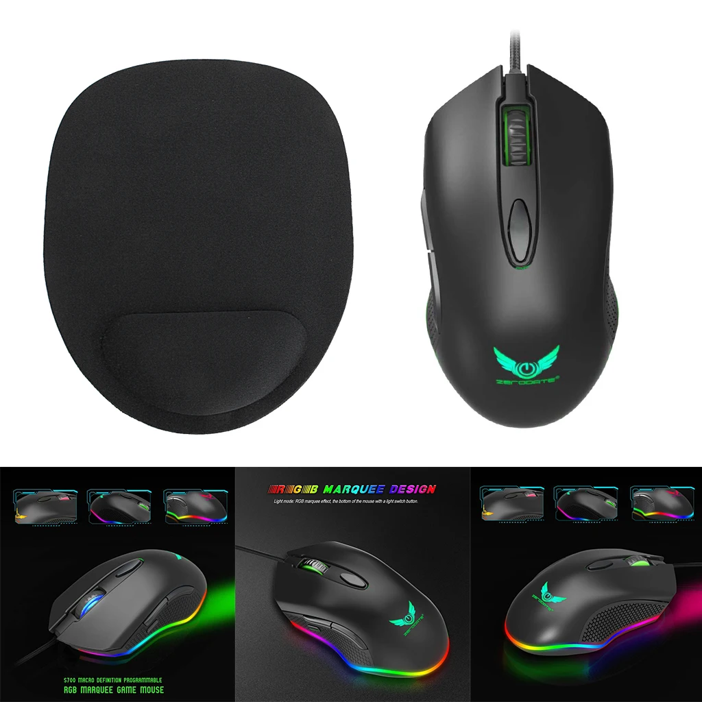 Игровая оптическая мышь RGB с подсветкой для геймеров ноутбука компьютера ПК мыши