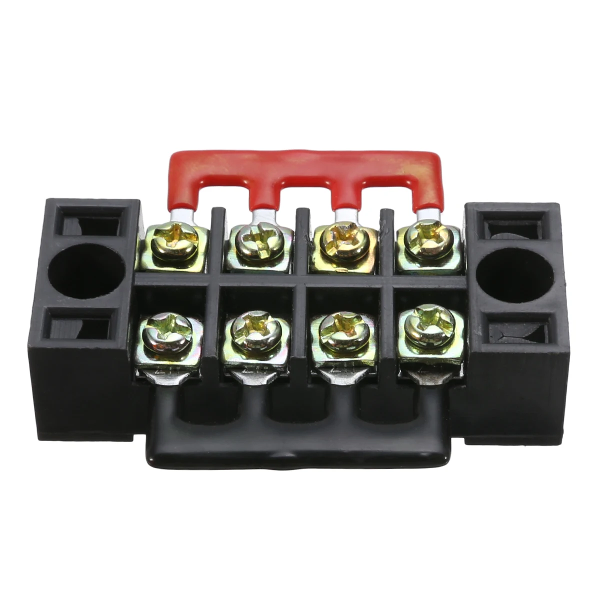 600V 15A 4P Double Row Wire Barrier Terminal Block With 2 Connector Strips For Home Wire Electronic Circuit 55x21x17mm