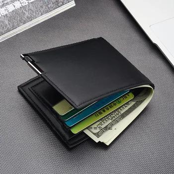 

New Men's Short Wallet Iron Edge Korean Youth Men's Cross Wallet Trend Card Case