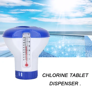 

5 Inch Swimming Pool Floating Doser Applicat with Thermometer Auto-Supplier Floating Chlorine Cleaning Dispenser Sterilization