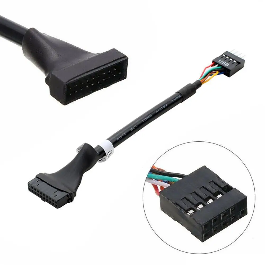 1 шт. гибкий материал USB3.0 20Pin Мужской к USB2.0 9Pin Женский Для CD ROM дисковода