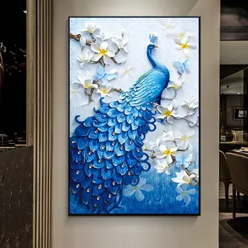 

Diy Diamond Painting Special Accessories Diamond Embroidery Animal Peacock Full Rhinestone 5D Diamond Mosaic Decor150x95cm