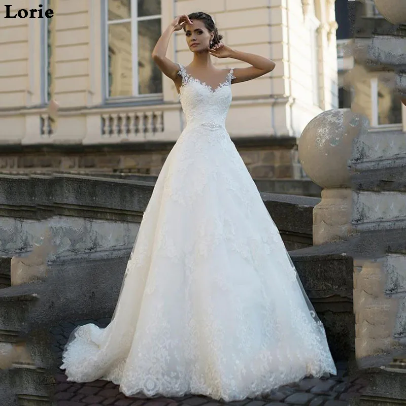 LORIE Kant Trouwjurk Boho A Line Charmante Bridal Dress Applicaties Mouwloze Vintage Backless Turkije Wedding Gown LORIE Kant Trouwjurk Boho A Line Charmante Bridal Dress Applicaties Mouwloze Vintage Backless Turkije Wedding Gown