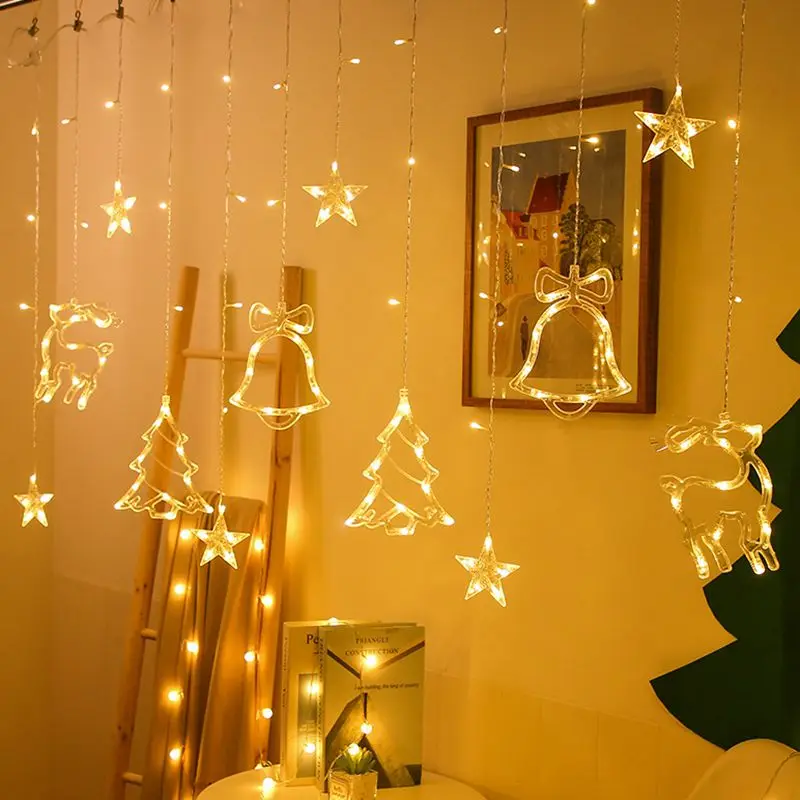 LED Christmas String Lights Garland Fairy Lights Star Lamp Outdoor Curtain Decor for Party Holiday Wedding New Year Decoration