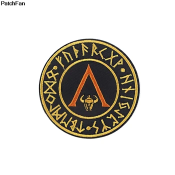 

20pcs/lot A3648 Patchfan Vikings Embroidered Patch For Clothes Sticker Patch for T-shirt Accessory Iron On Patches Clothes Badge