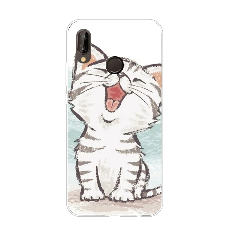 Case For Huawei Y9 Cover Transparent Cartoon Soft TPU Silicon Phone Case For Huawei Y9 Back Cover Fundas