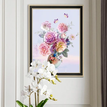 

5D diamond painting velvet cotton living room flowers butterfly not-full round diamond rhinestone beads embroidery bedroom decor