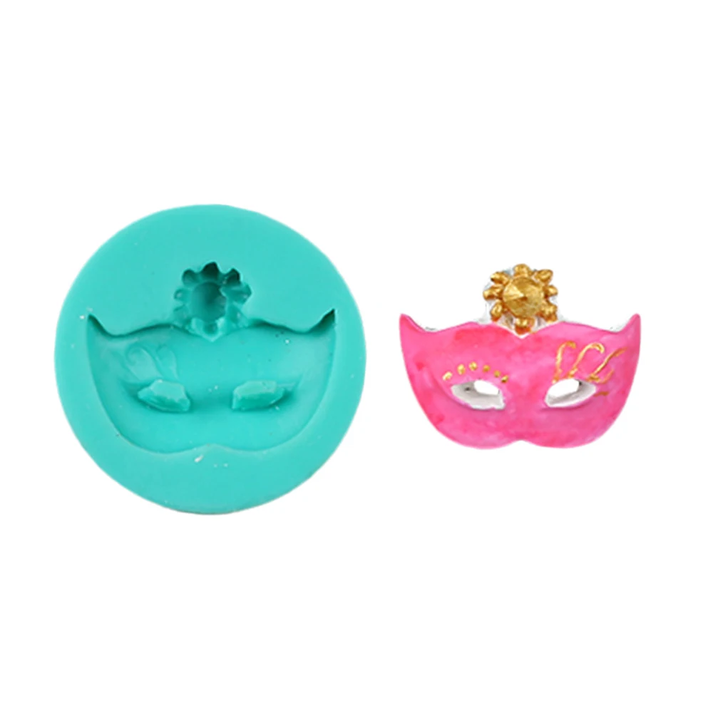 New 1Pcs Party Mask Shape Silicone Cake Topper Mold Fondant Decorating Chocolate DIY Biscuit Sugar craft Polymer Clay