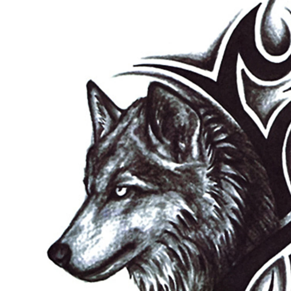 Fashion Wolf King Temporary Tattoo Sticker Sweat-proof Body Art Decal Featuring wolf king pattern, quite unique and fashion.