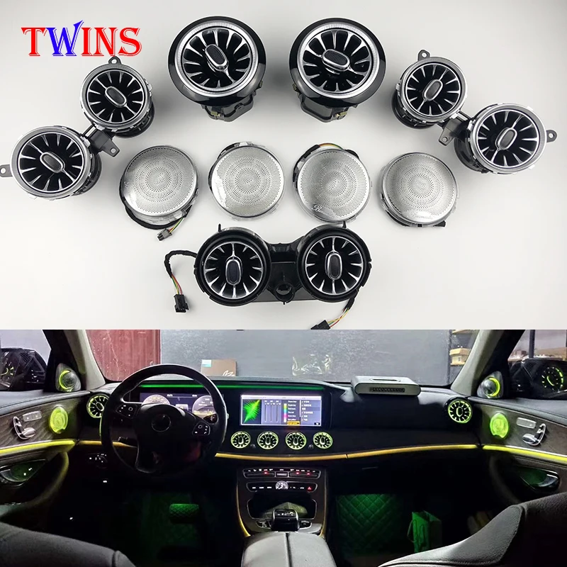 LED turbine air vent light For benz E class W213 E200 E320 Car air condition vent decoration ambient light lamp new welly 1 24 benz 1937 w125 silvery vintage car model simulated alloy finished collect toy car model gifts hobbies decoration