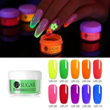 Ur Sugar 5 мл флуоресцентный 3 в 1 Dip порошок для ногтей акриловая пудра для вырезания наращивание ногтей натуральный сухой без лампы