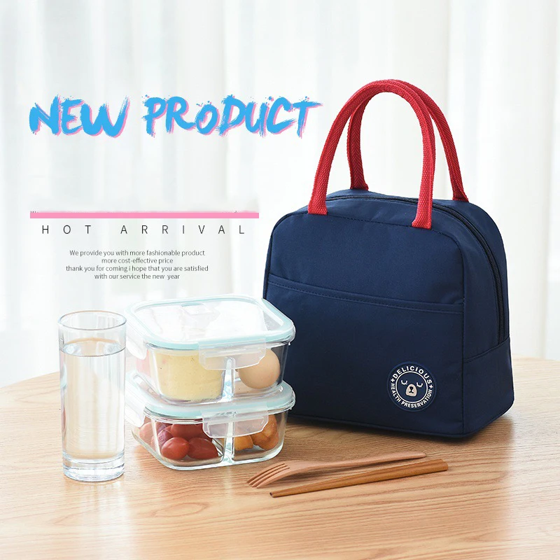 Сумка для ланча термоизолированные Ланч боксы однотонные сумки тоуты