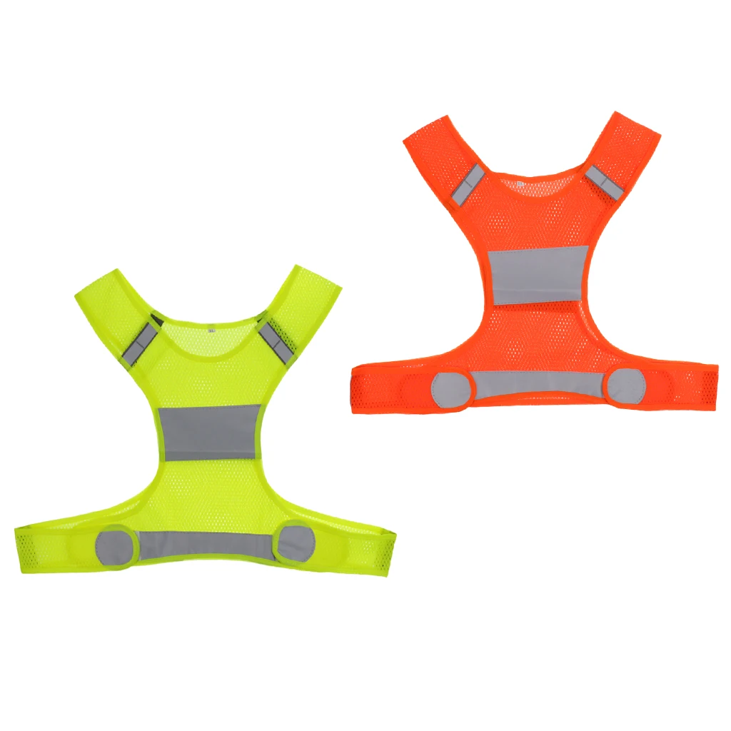 Reflective Safety Vest Reflective Safety Jacket Adjustable High Visibility Reflective Vest Jacket Outdoor Night Running