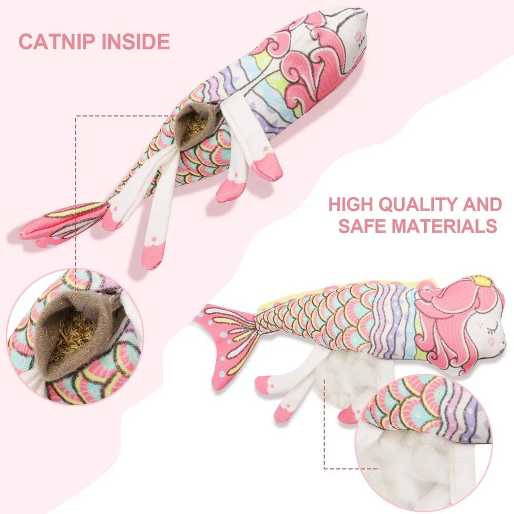 

Catnip Cat Toy Cat Chewing Fish Shape Doll Teeth Grinding Cushion Pet Supplies YU-Home