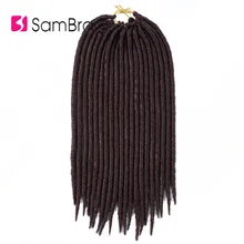 SAMBRAID прямо искусственные локоны в стиле Crochet волосы 14 дюймов мягкие дреды, накладные волосы на заколке для оплетки синтетические пряди для вплетения в волосы плетение волос 60 г/упак