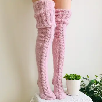 

Women New Crochet Knitted Stocking Leg Warmers Boot Cover Winter Soft Thick Casual Leisure Accessories New Solid Stocking
