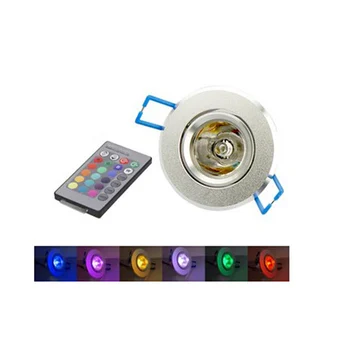 

RGB LED Downlight Mini Round 3W AC110V 220V LED ceiling Light Recessed Spot Light DC12V For Bar Ktv Living Background Wall lamp