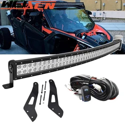 Barres lumineuses LED incurvées, supports de toit supérieurs, pour Can Am Maverick X3 Max X RS DS MR Turbo 52 "2017 W, 2020 288 