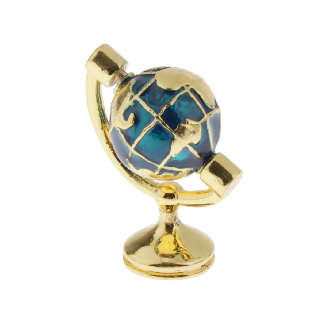 1/12 Dolls House Miniatures Simulation Globe Of The World With Stand Model