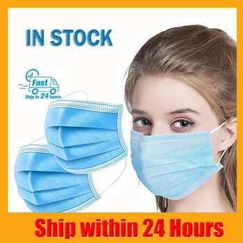 

Masks Disposable Mask Face Anti-Dust Masks Protection Mouth Mask Facial 3 Layers Non-woven Meltblown cloth Free Shipping