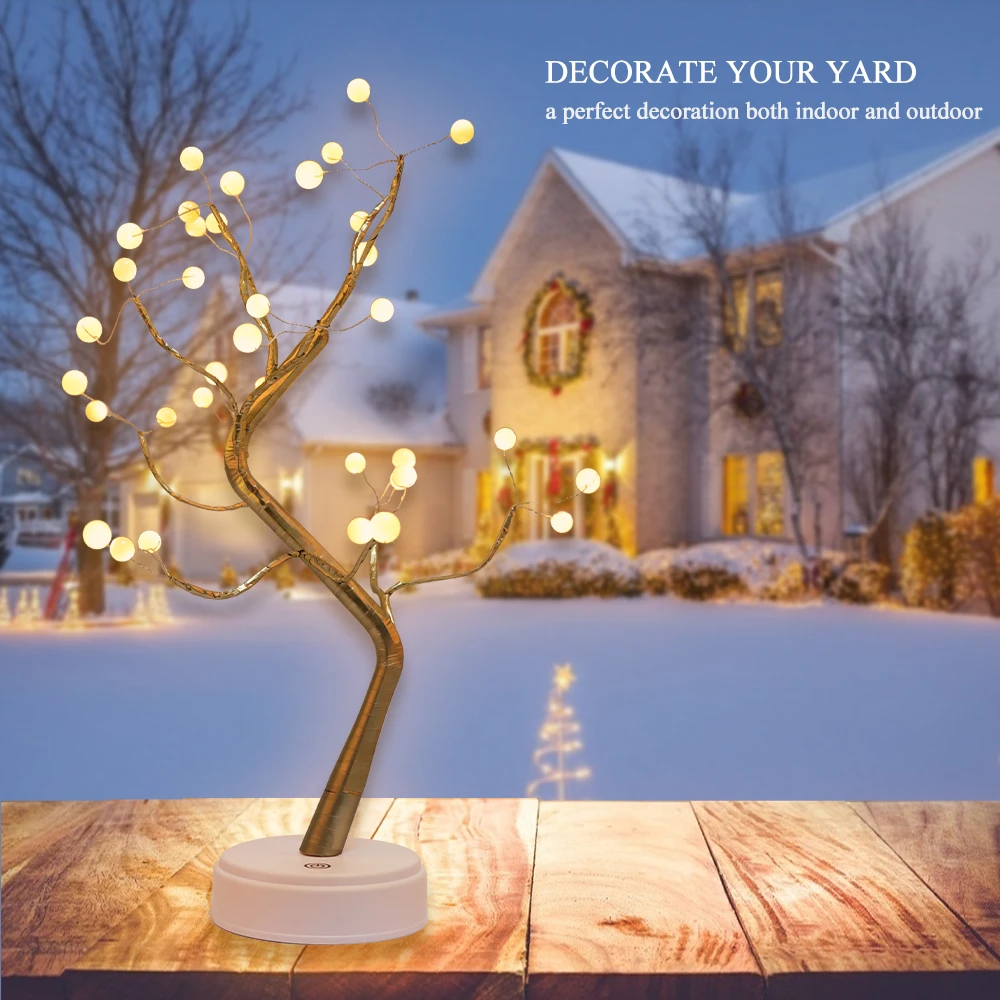 

LED Night Lights Mini Christmas Tree Copper Wire Garland Lamp For Home Kids Bedroom Decor Fairy Light Luminary Holiday lighting