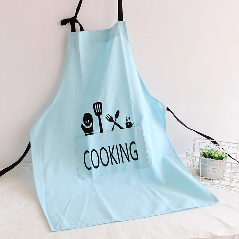 1PC Brief Polyester Cotton Women Apron For Kitchen Baking Cooking Apron Black Grey Women Man Sleeveless Cooking Aprons