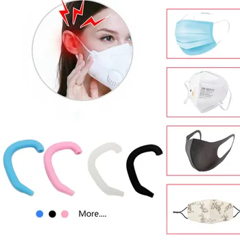 

2 Pcs Face Mask Ear Hook Adjustable Ear Strap Extension Mask Fixing Buckle Silicone Earmuffs Respirators Anti Strangulation