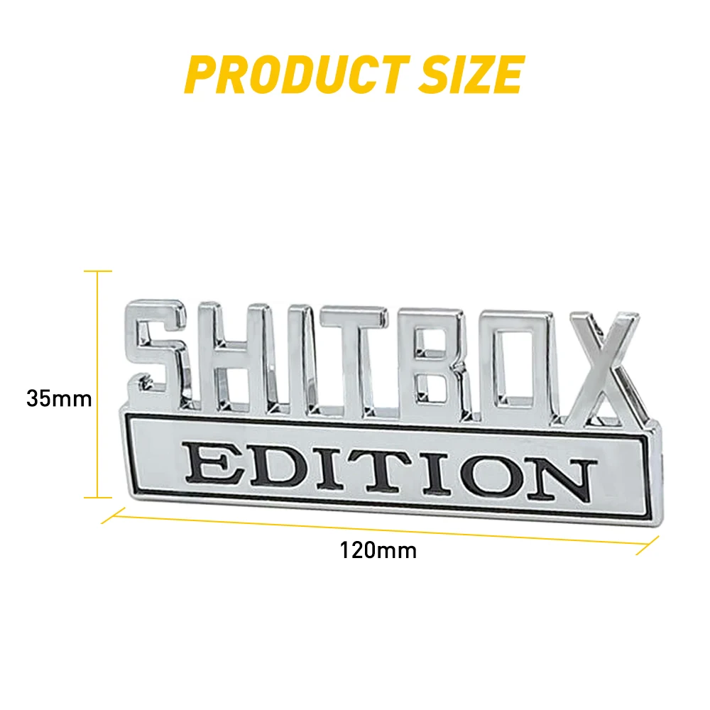 2 шт. SHITBOX эмблема EDITION хромированные значки Автомобильная наклейка Стикеры