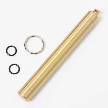 

Brass Metal Mini Pill Case Waterproof seal Pill storage Bottle With Keyring Toothpick Medicine Drug Holder tablet case gallipot