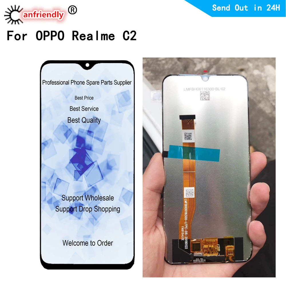 Goede 6.1 Inch Lcd Voor Oppo Realme C2 Lcd Touch Panel Display Screen Digiziter Sensor Montage Voor Oppo RMX1941 Lcd Vervanging onderdelen