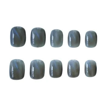 

24sheet high-end false nails ice blue cat eye false nails multi-color optional false nails, artificial nails