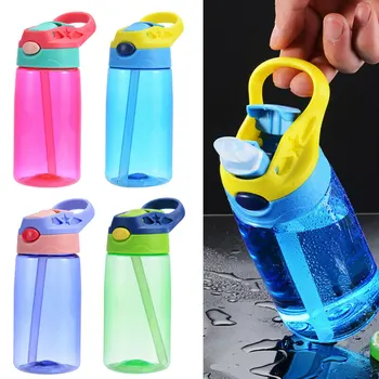 

480ml Kids Water Cup with Straw Leakproof Water Bottles Outdoor Sports Portable Kid's Bottle Baby Feeding Cups Dropshipping