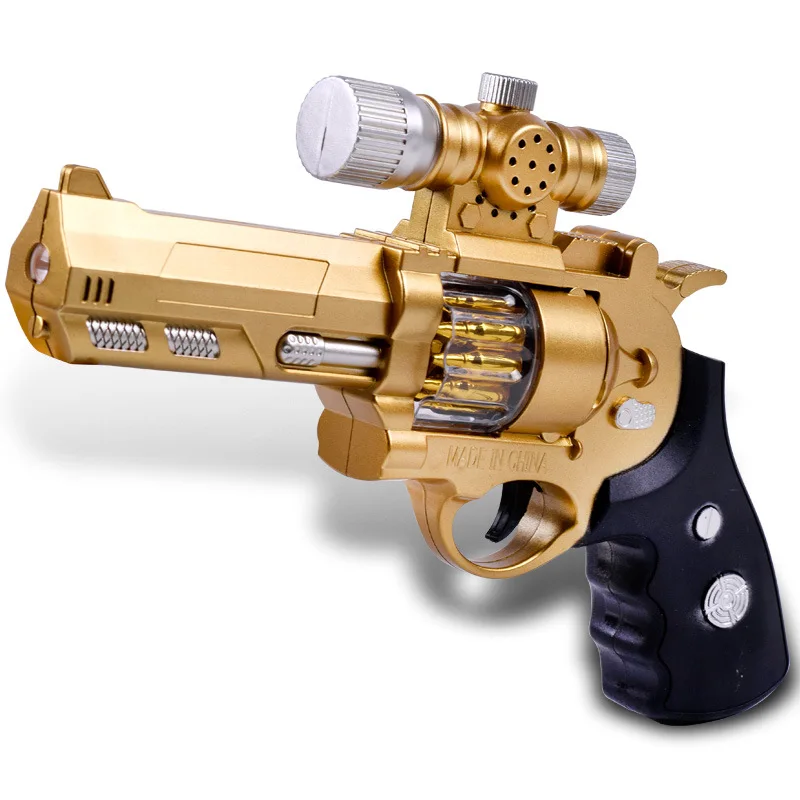 

Electric Gunshot Children's Model Pistols revolver Plastic Music flashiing Light Revolver Luminescent Projection Gun Toys nerf