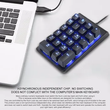 

2020 22 Keys Mechanical Keyboard Independent Numeric Mechanical Numeric Keypad Wired Mini Numpad Backlight Keyboard Backlight