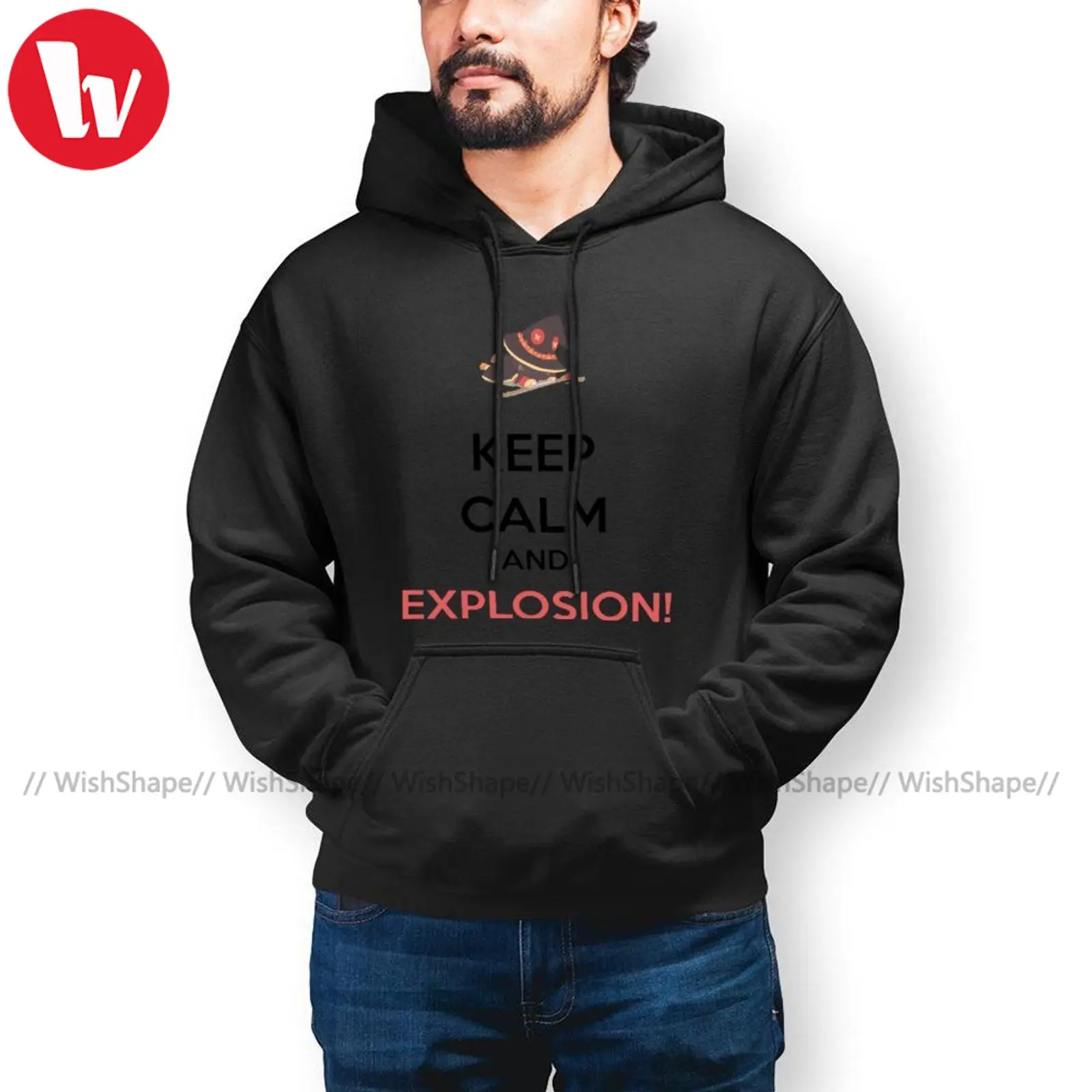 

Fashion Konosuba Megumin Hoodies Megumin Explosion Hoodie Warm Cotton Hoodies Streetwear Long Length Pullover Hoodie
