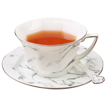 

Reusable Ceramic Marble Coffee Cup Travel With Spoon japanese style ceramic white tea cups vintage tea cups and saucers II50BYD