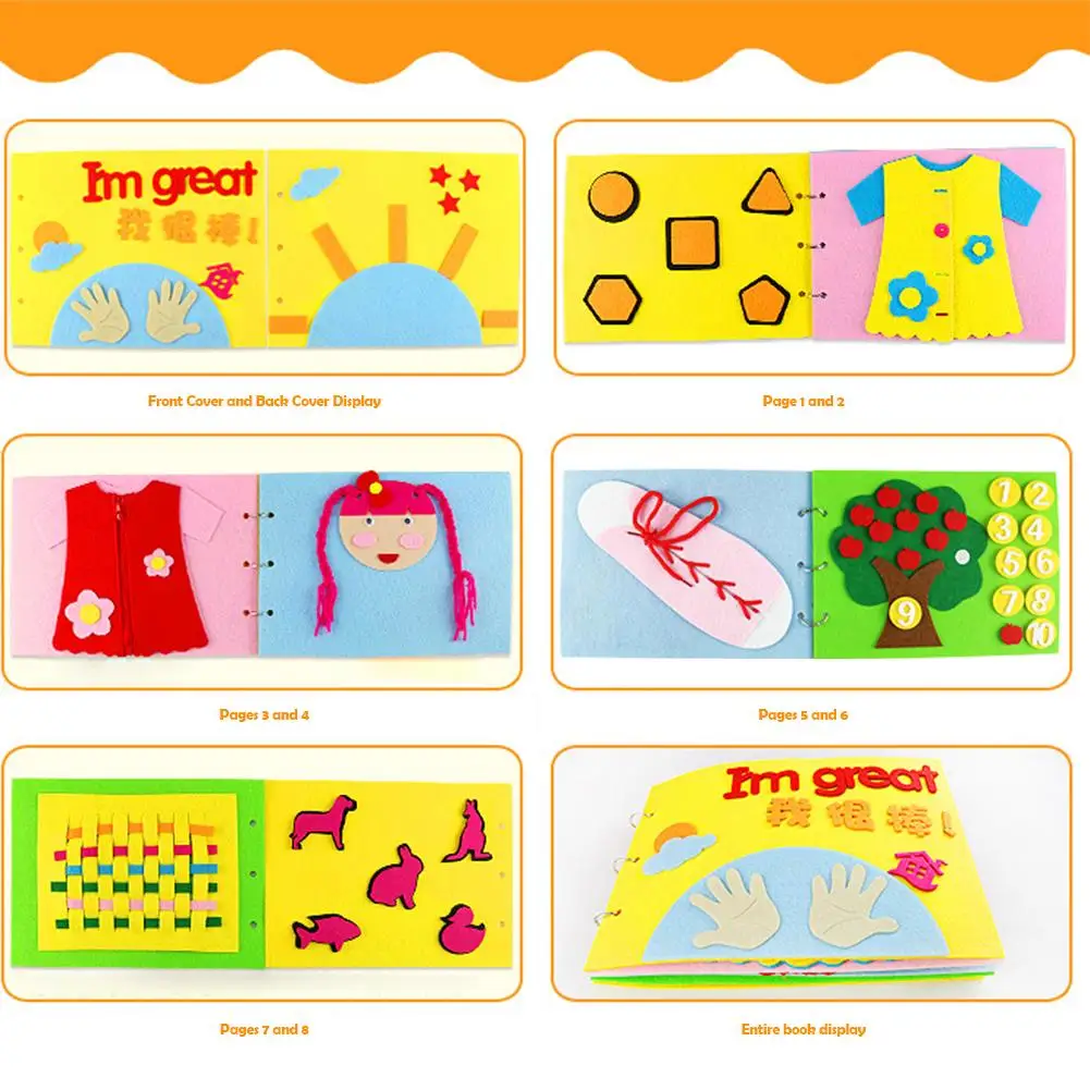 

Cloth Books Children Non-woven Recyclable Convenient Life Skills Exercise Learning Puzzle Toy Kids Intelligence Toys Gifts