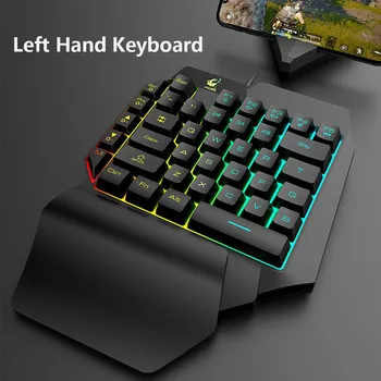 

Left Hand Keyboard Single Hand Keyboard Mechanical Feel Game Keyboard for Mobile Tablet Laptop PUBG Game