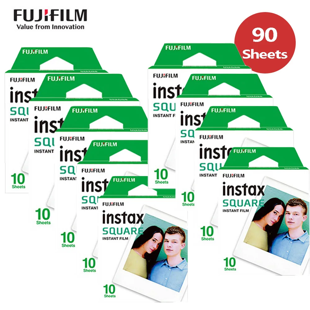 Fujifilm 10-100 листов Instax квадратная пленка фотобумага для Fuji Instax квадратная SQ6 SQ10 SQ20 для Instax SP-3 принтер для смартфонов - Цвет: 90 Sheets