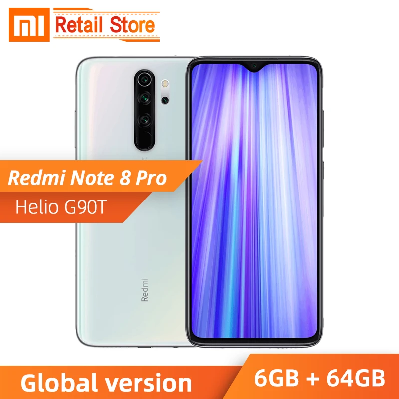 Xiaomi Redmi Note 8 pro 6 ГБ 64 смартфон Helio G90T четыре ядра 4500 мАч 53 дюйма FHD мобильный телефон