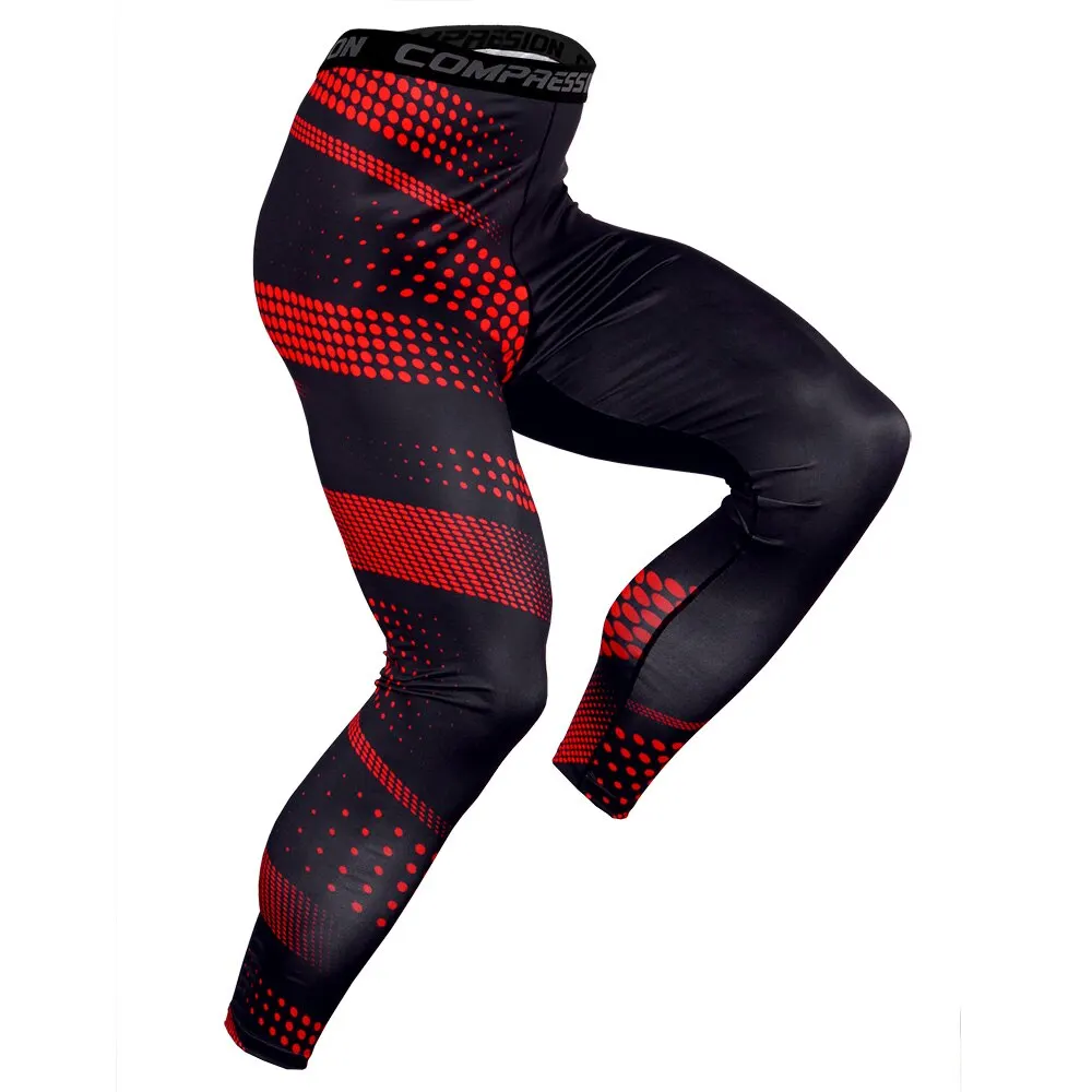 Камуфляжные Мужские штаны для спортзала, компрессионные штаны, штаны для бега, Мужские штаны для футбола, тренировок, фитнеса, спортивные Леггинсы, Мужские штаны для бега - Цвет: Black and Red