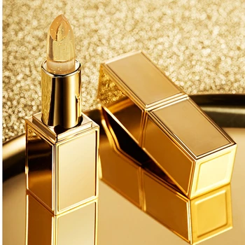 

New 24K Gold 1pcs Pearl Bright Moisturizer Makeup Lipstick,Charm Silky Soft Colored No Shading Lip Stick,Hydrating lip balm