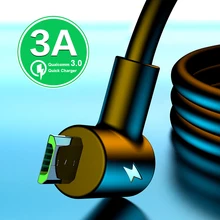 Micro USB кабель 90 градусов локоть нейлоновая оплетка 1 м 1,5 м 3 м Быстрая зарядка зарядное устройство кабели данных для samsung S7 Xiaomi Redmi Microusb